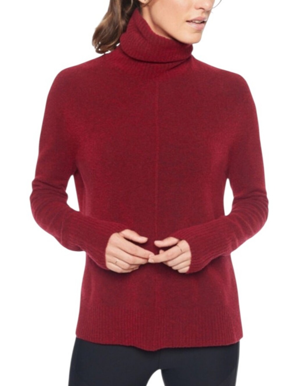 Athleta merino wool blend transit turtleneck sweater size XS